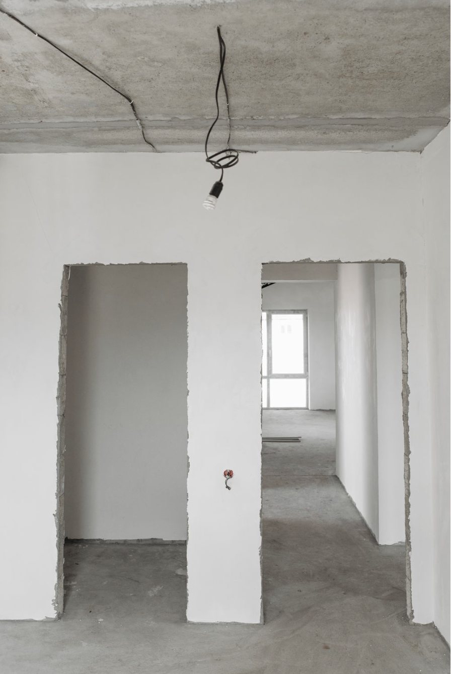Vollständig entkernte Wohnung vor dem Innenausbau